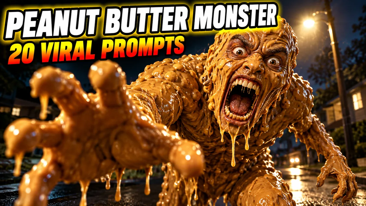 Peanut butter monster AI photo prompt – viral TikTok trend